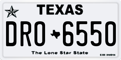 TX license plate DRO6550