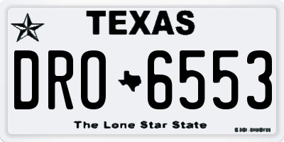 TX license plate DRO6553