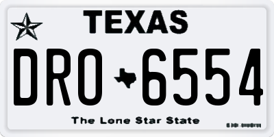 TX license plate DRO6554