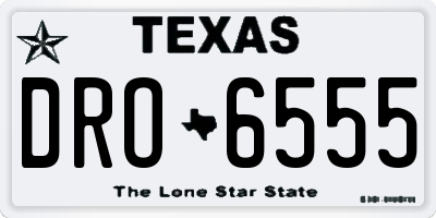 TX license plate DRO6555