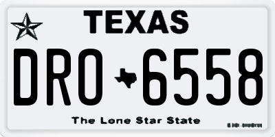 TX license plate DRO6558