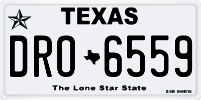 TX license plate DRO6559