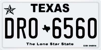 TX license plate DRO6560