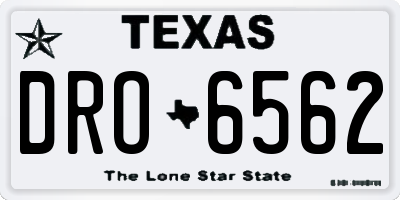TX license plate DRO6562