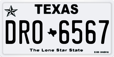 TX license plate DRO6567