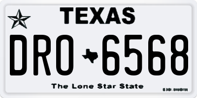 TX license plate DRO6568