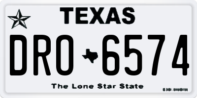 TX license plate DRO6574
