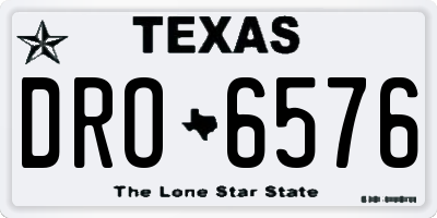 TX license plate DRO6576