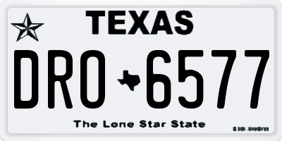 TX license plate DRO6577