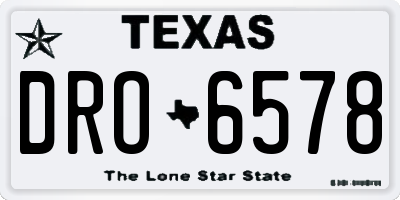 TX license plate DRO6578