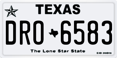 TX license plate DRO6583