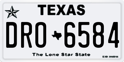 TX license plate DRO6584