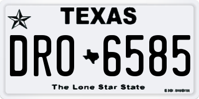 TX license plate DRO6585