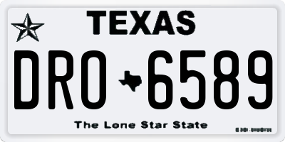TX license plate DRO6589