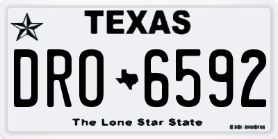 TX license plate DRO6592