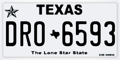 TX license plate DRO6593