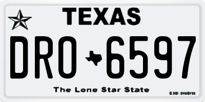 TX license plate DRO6597