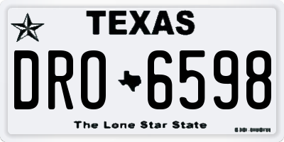 TX license plate DRO6598