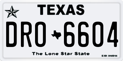 TX license plate DRO6604