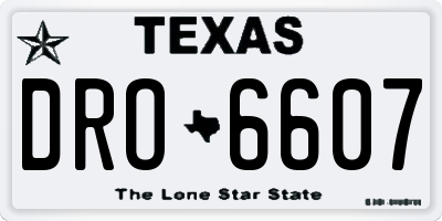 TX license plate DRO6607