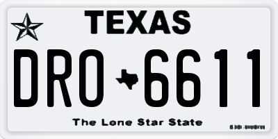 TX license plate DRO6611