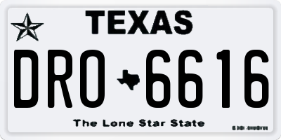 TX license plate DRO6616