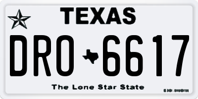 TX license plate DRO6617