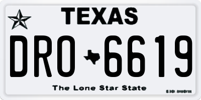 TX license plate DRO6619