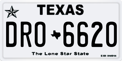 TX license plate DRO6620