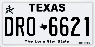 TX license plate DRO6621