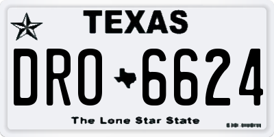 TX license plate DRO6624