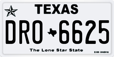 TX license plate DRO6625