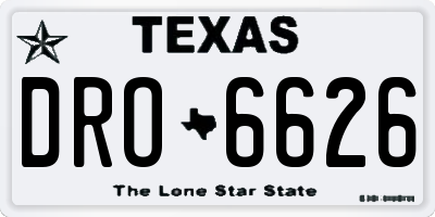 TX license plate DRO6626