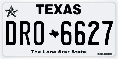 TX license plate DRO6627