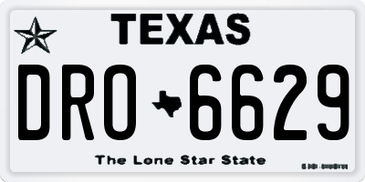 TX license plate DRO6629