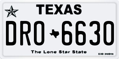 TX license plate DRO6630