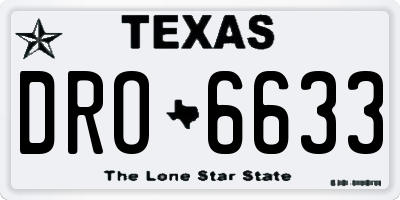 TX license plate DRO6633