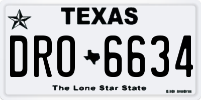 TX license plate DRO6634