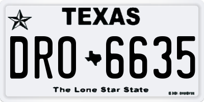 TX license plate DRO6635