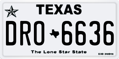 TX license plate DRO6636
