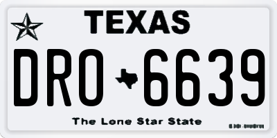 TX license plate DRO6639