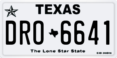 TX license plate DRO6641