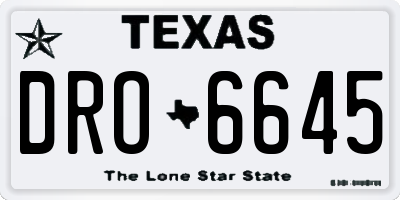 TX license plate DRO6645