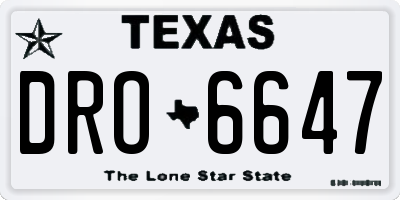 TX license plate DRO6647