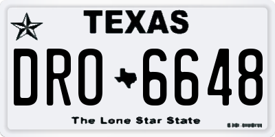 TX license plate DRO6648