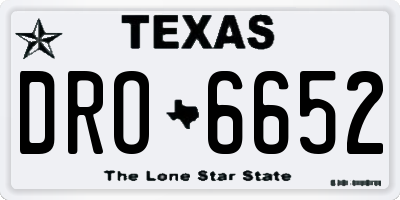TX license plate DRO6652