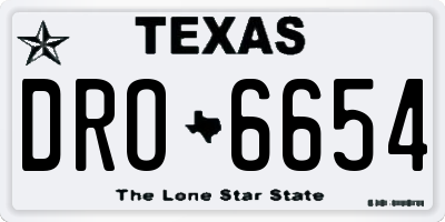 TX license plate DRO6654
