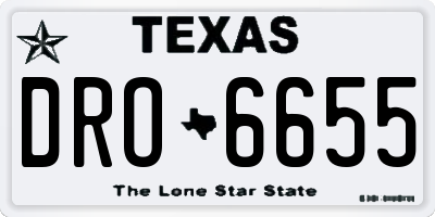 TX license plate DRO6655