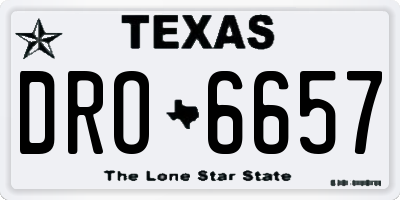 TX license plate DRO6657