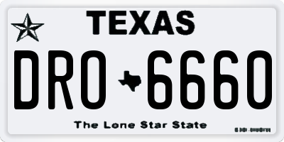 TX license plate DRO6660